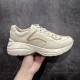 Gucci Rhyton Men's & Women's Athleisure Sneakers Ivory Leather Rhyton Vintage Gucci Logo 