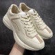 Gucci Rhyton Men's & Women's Athleisure Sneakers Ivory Leather Rhyton Vintage Gucci Logo 