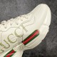 Gucci Rhyton Men's & Women's Athleisure Sneakers Ivory Leather Rhyton Vintage Gucci Logo 