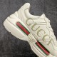 Gucci Rhyton Men's & Women's Athleisure Sneakers Ivory Leather Rhyton Vintage Gucci Logo 