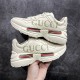 Gucci Rhyton Men's & Women's Athleisure Sneakers Ivory Leather Rhyton Vintage Gucci Logo 