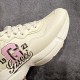 Gucci Rhyton Men's & Women's Athleisure Sneakers Ivory Leather Rhyton Vintage Gucci Logo 