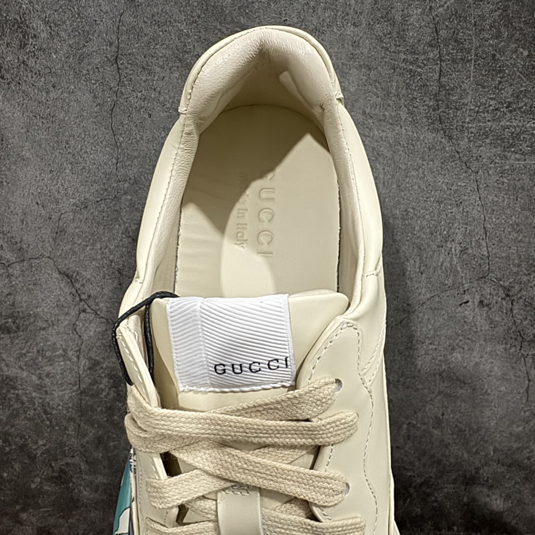 Gucci Rhyton Men's & Women's Athleisure Sneakers Ivory Leather Rhyton Vintage Gucci Logo 