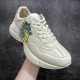 Gucci Rhyton Men's & Women's Athleisure Sneakers Ivory Leather Rhyton Vintage Gucci Logo 