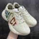 Gucci Rhyton Women's Athleisure Sneakers Ivory Leather Rhyton Vintage Gucci Logo