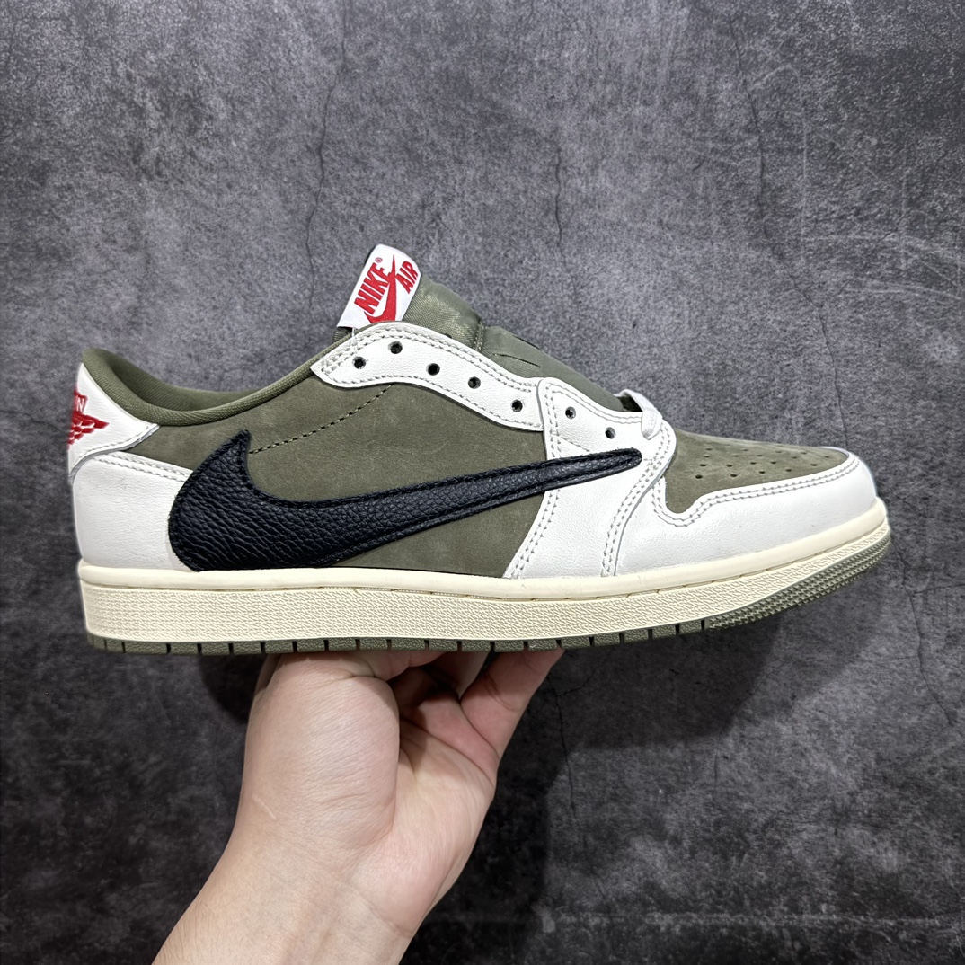 Travis Scott X Air Jordan 1 Low OG ''Medium Olive'' Black Sail Men's & Women's Sneakers DM7866-200