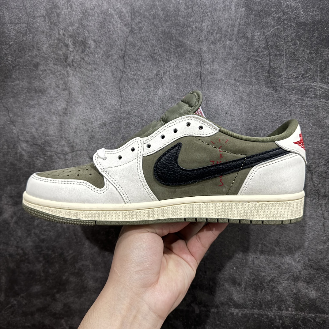 Travis Scott X Air Jordan 1 Low OG ''Medium Olive'' Black Sail Men's & Women's Sneakers DM7866-200