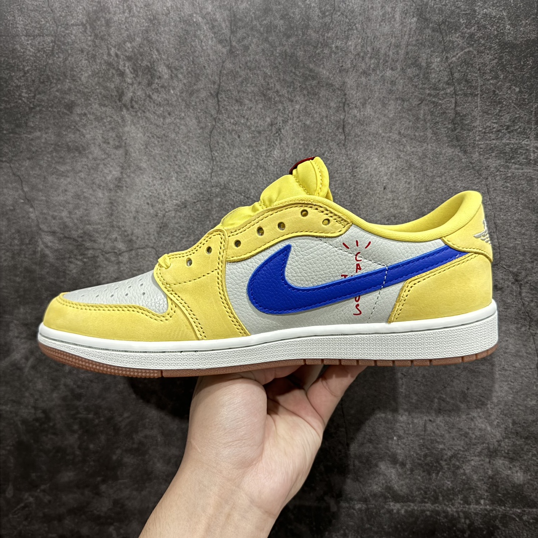 Travis Scott x Air Jordan 1 Retro Low OG SP Canary Men's and Women's Sneakers DZ4137-700