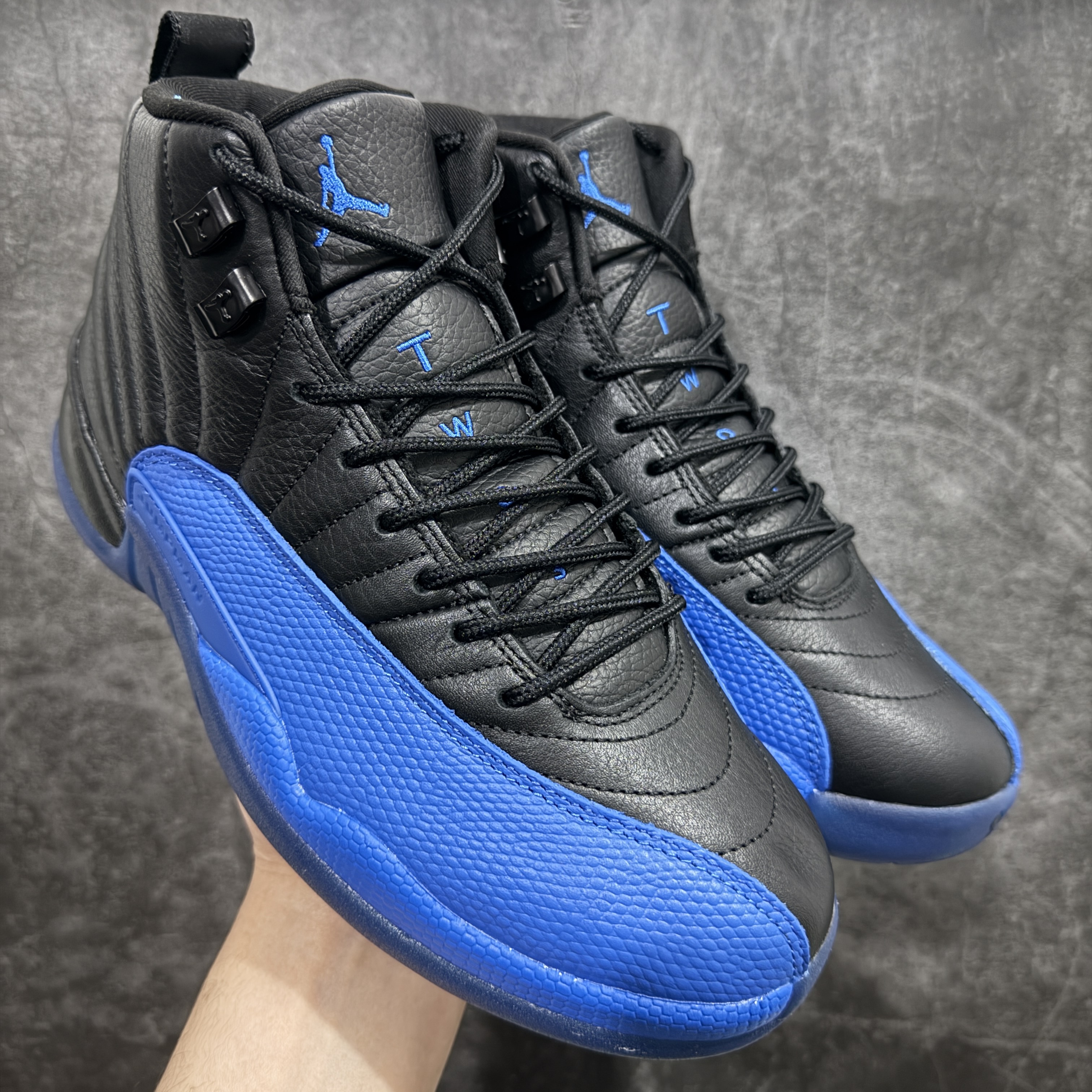 Air Jordan 12 Retro Black Game Royal Men's Basketball Shoes 130690-014