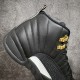 Air Jordan 12 AJ12 Retro Retro Basketball Shoes Men's Black & White Gold Buckle 130690-013