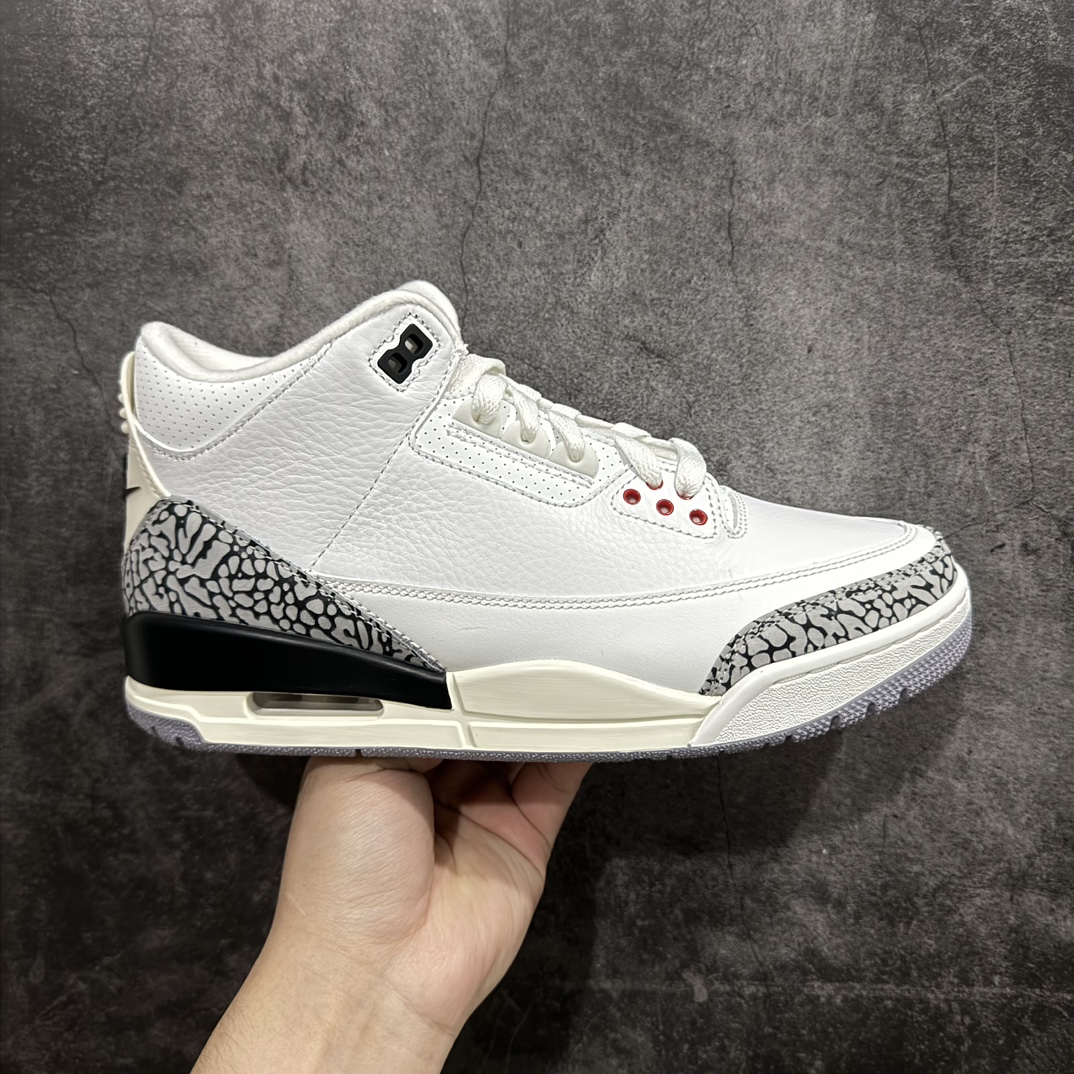 Air Jordan 3 AJ3 Retro distressed white cement men's basketball shoes DN3707-100