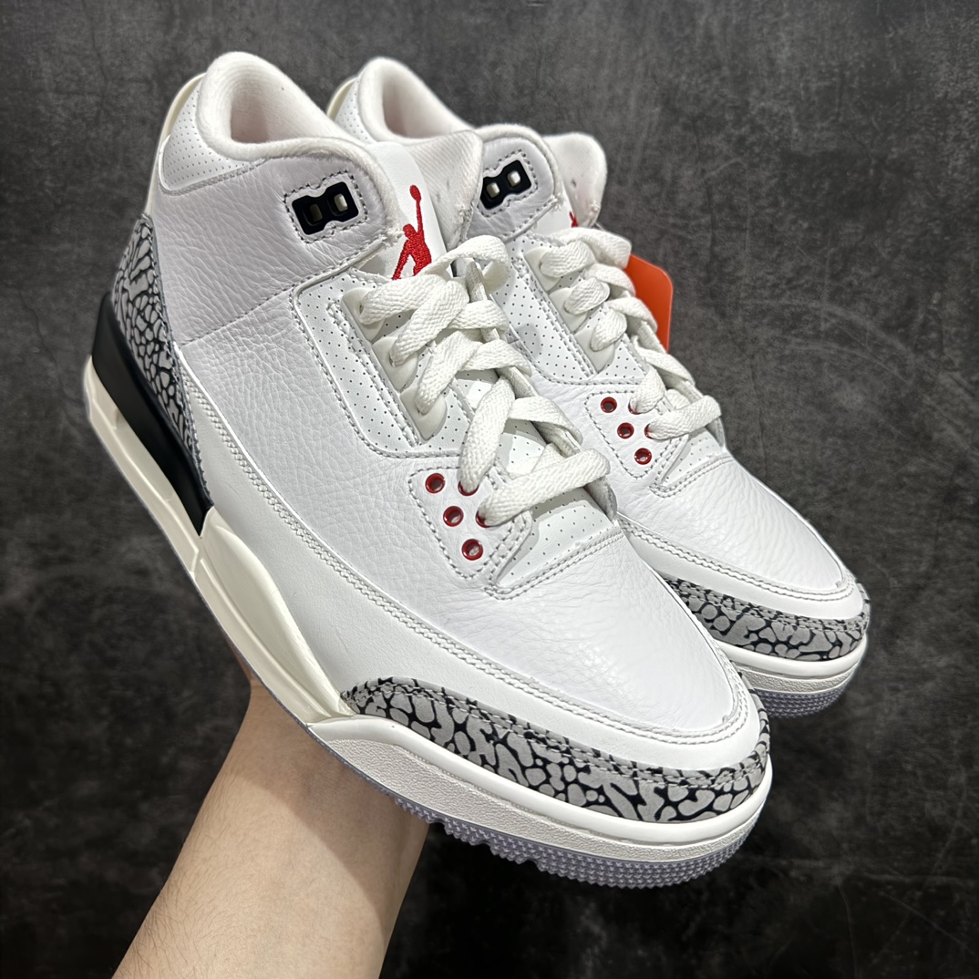 Air Jordan 3 AJ3 Retro distressed white cement men's basketball shoes DN3707-100