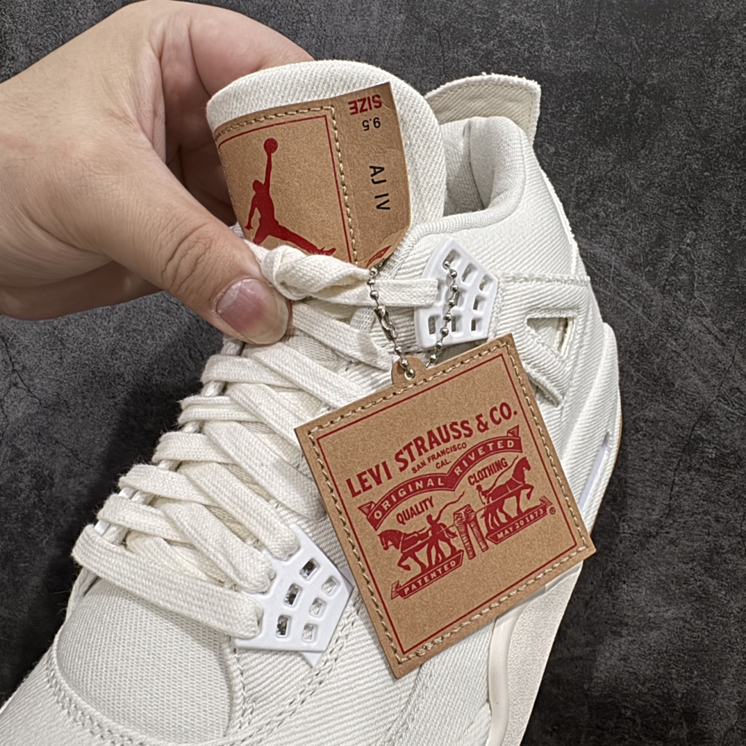 Levi's x Air Jordan 4 Retro 'White Denim' Men's Basketball Shoe AO2571 100