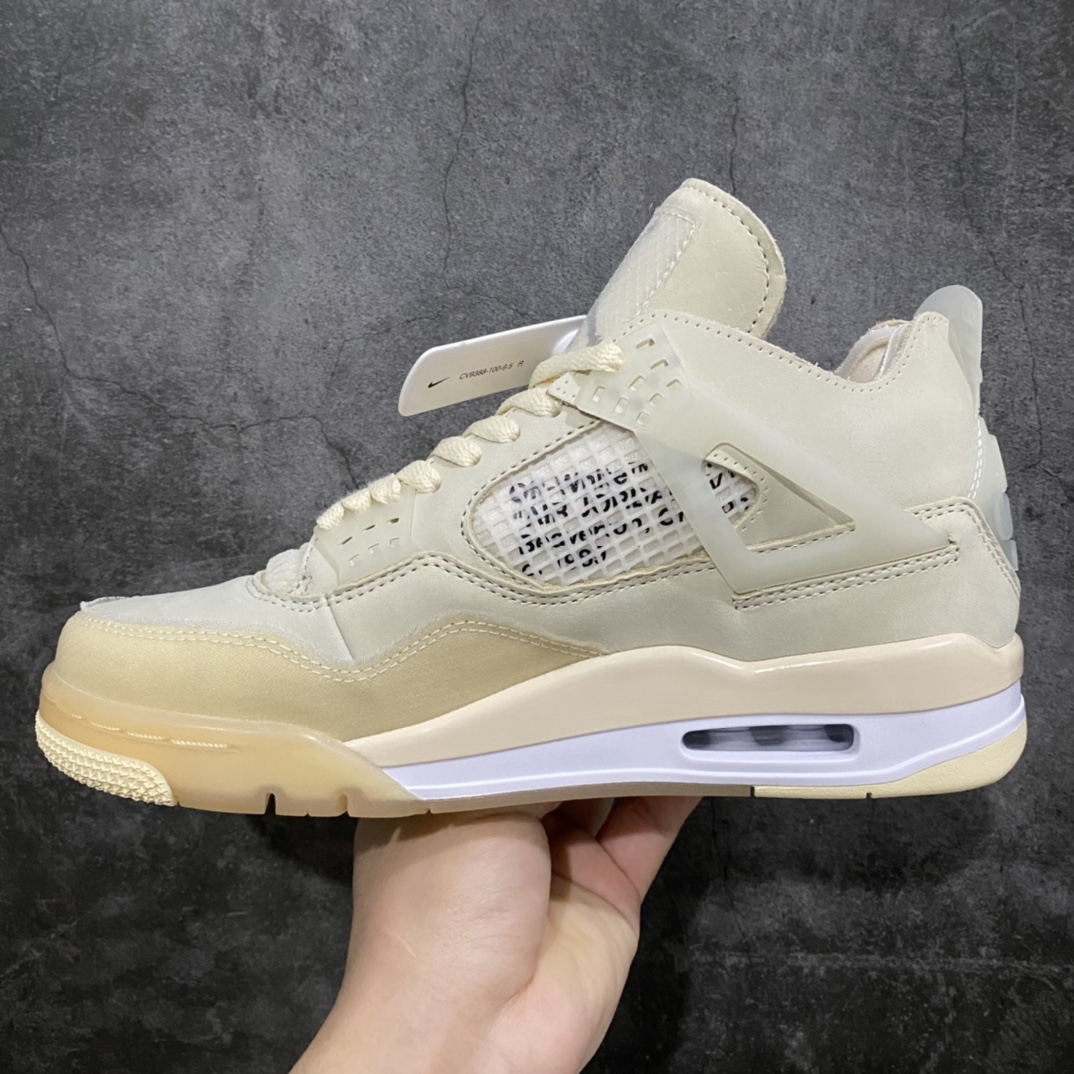 Off White x Air Jordan 4 Retro SP Sail Men's & Women's Basketball Shoes CV9388-100