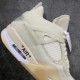 Off White x Air Jordan 4 Retro SP Sail Men's & Women's Basketball Shoes CV9388-100