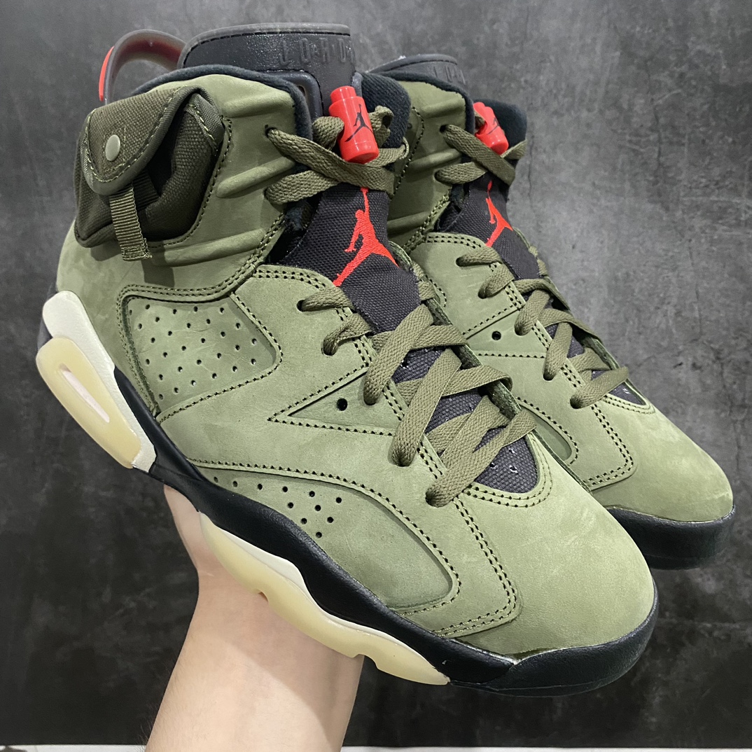 Travis Scott x Air Jordan 6 Retro 'Olive' Men's Basketball Shoe CN1084-200