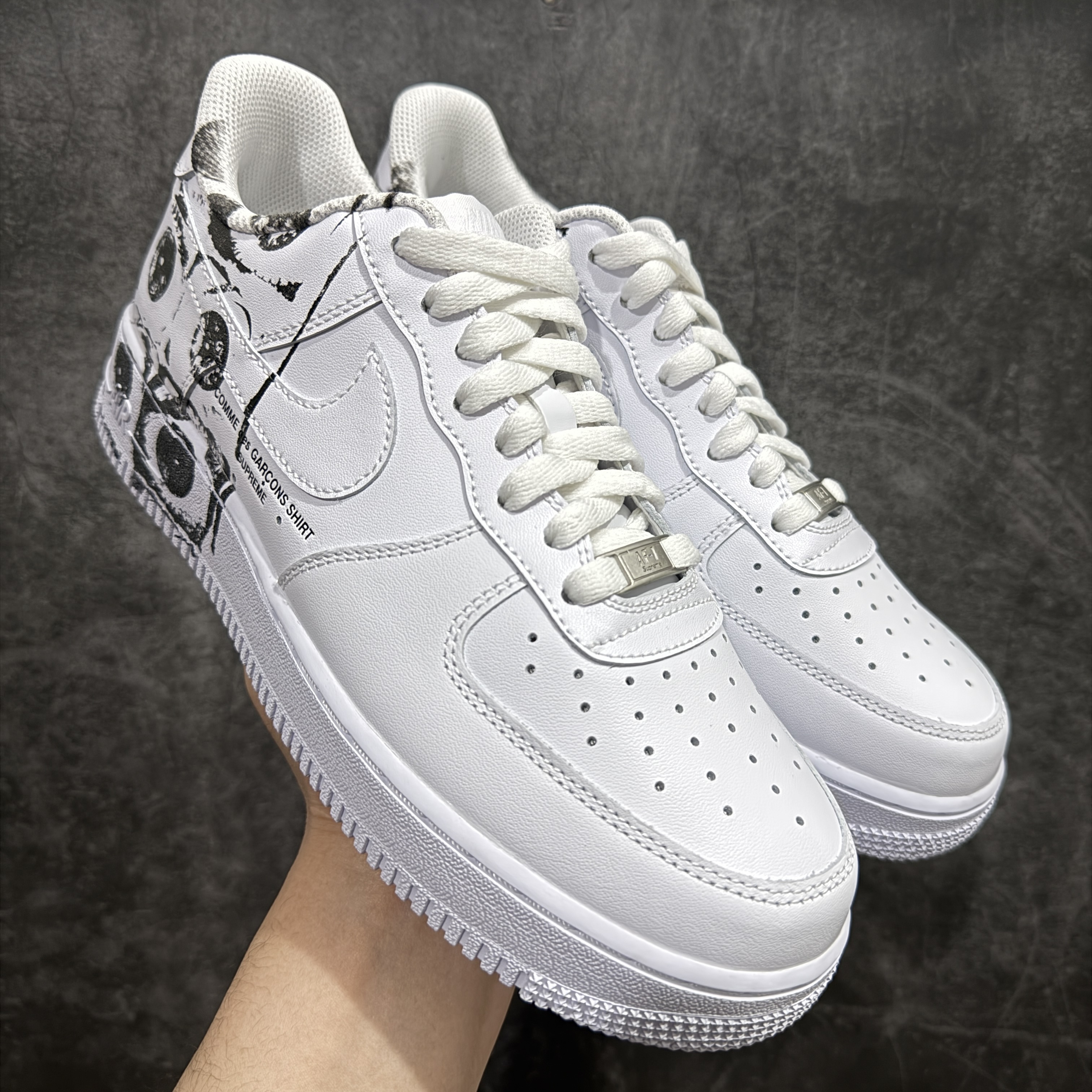 Supreme x Comme des Garçons SHIRT x Nike Air Force 1 Low 'Eyes' Men's Sneakers 923044-100