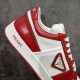  Prada Downtown low-top men's casual sneakers white red 