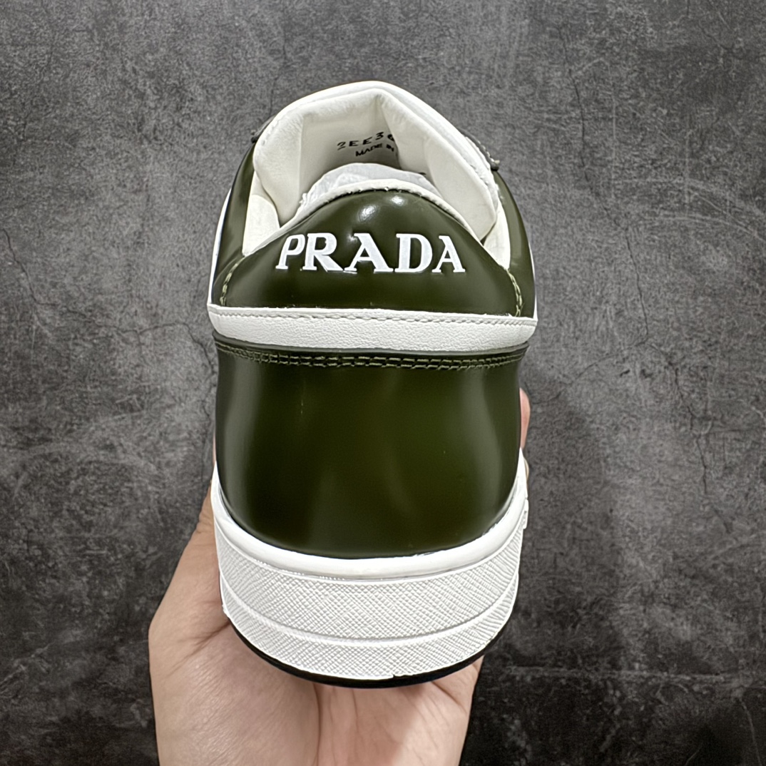  Prada Downtown low-top men's casual sneakers white green