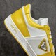  Prada Downtown low-top men's casual sneakers white yellow