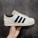 Wales Bonner x Adidas Superstar "Wonder White/Collegiate Navy" men's and women's sneakers JP7161