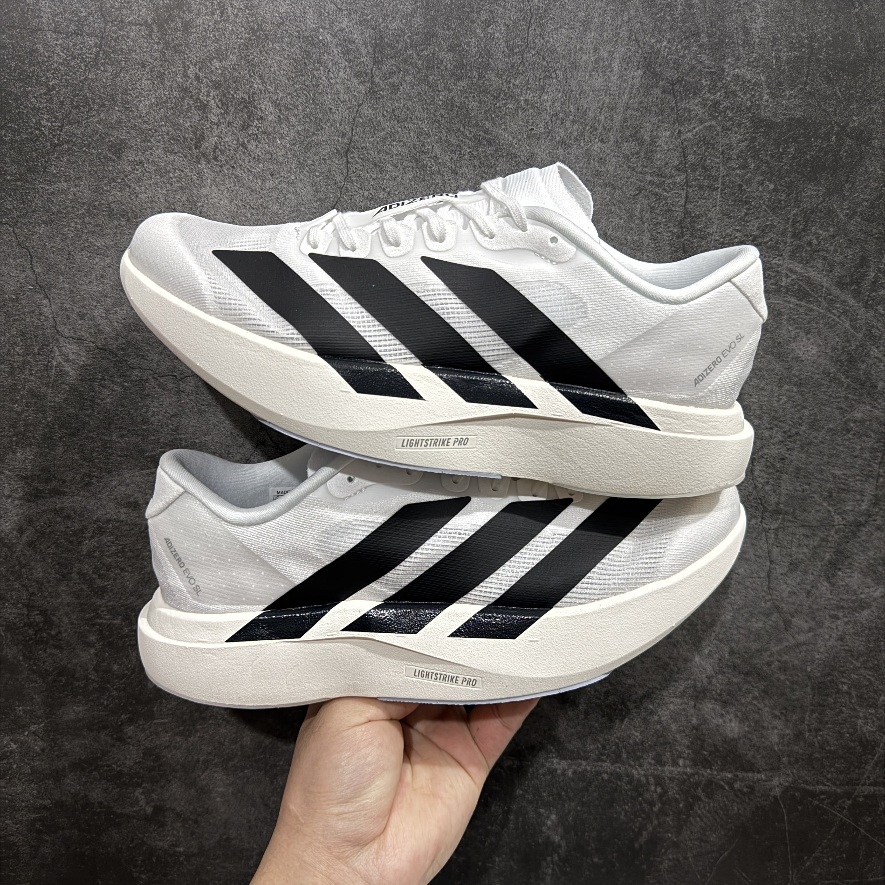 Adidas Adizero EVO SL Cloud White Core Black Men's and Women's Running Shoes Sneakers JH6206